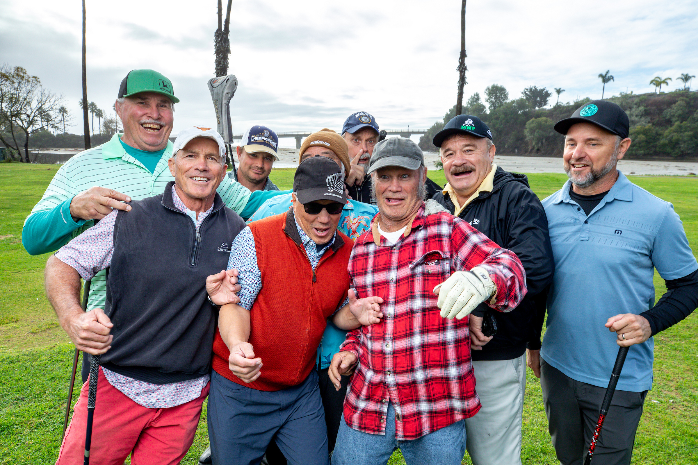 Alumni and supporters at a Mustang Wrestling Foundation golf event